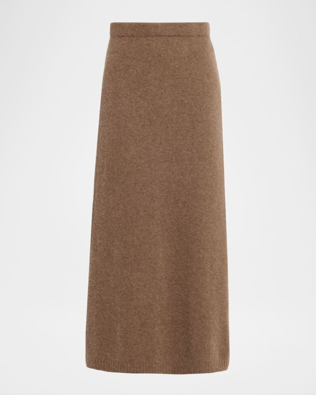 Dorina A-Line Stretch Cashmere Midi Skirt